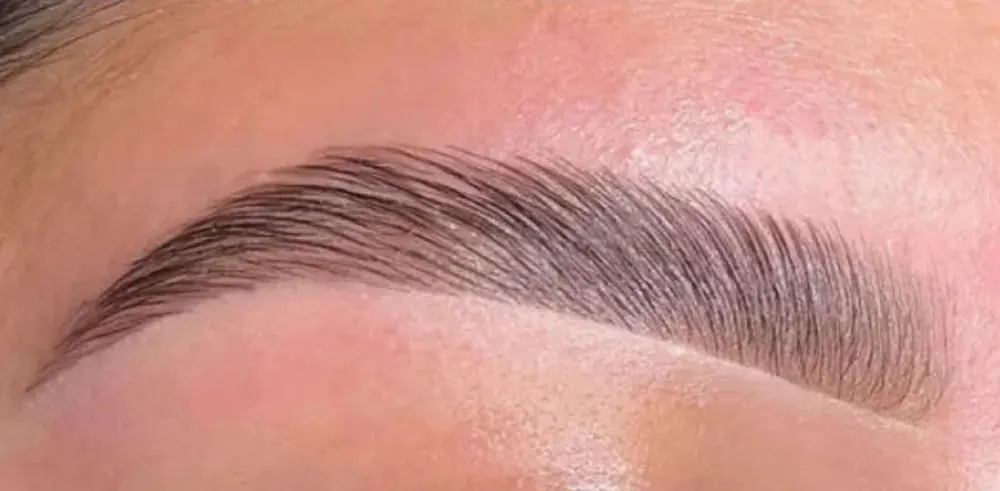 Brows after: full, defined hair strokes