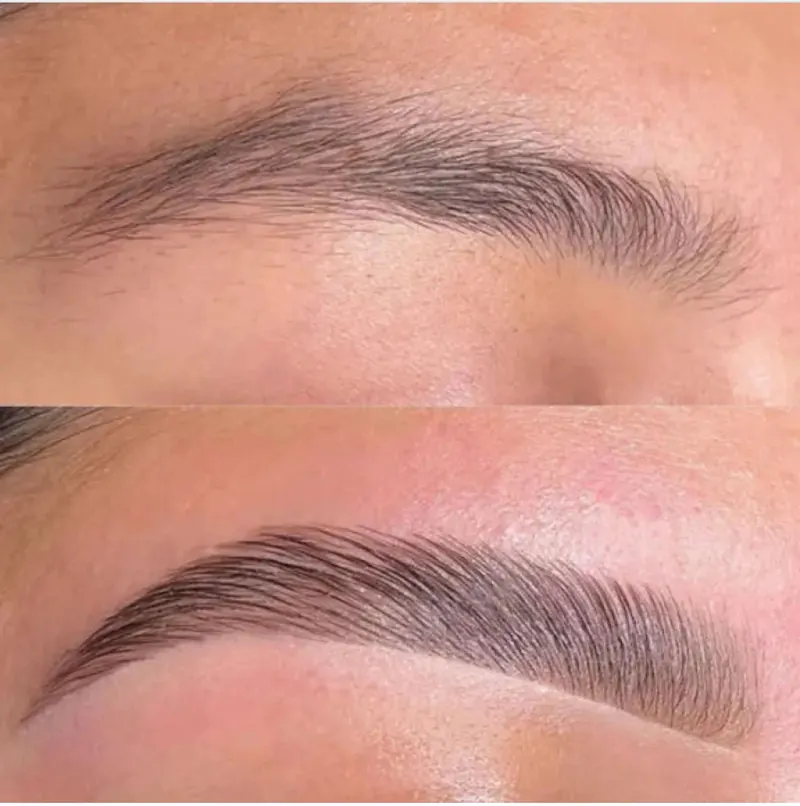 Eyebrows before and after