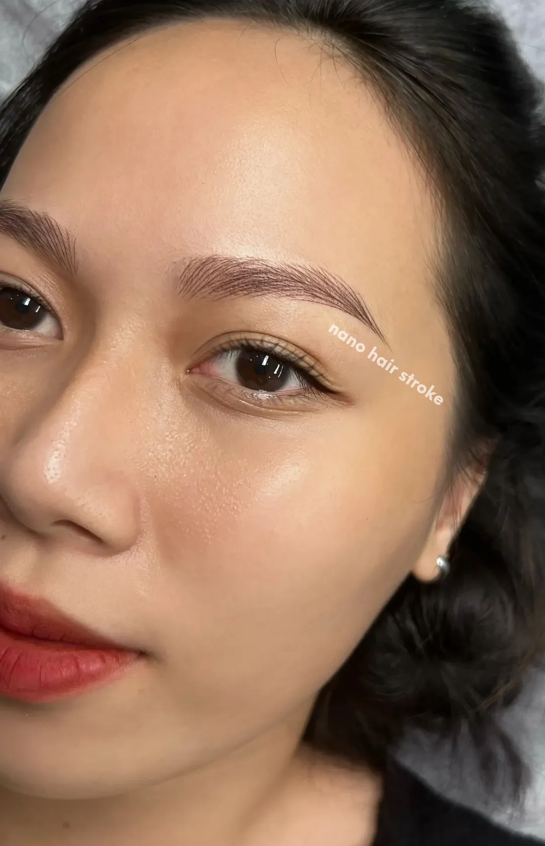 Nano hair stroke brows and lip blush by Julie