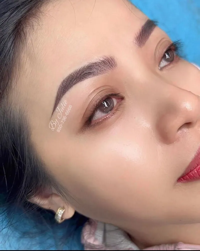 Soft powder brows and lip blush